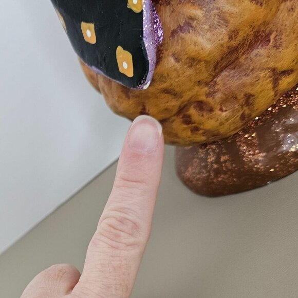 CJF Design Pumpkin Man Figure Halloween Folk Art Whimsical 12.5" Primitive Decor - Picture 7 of 8